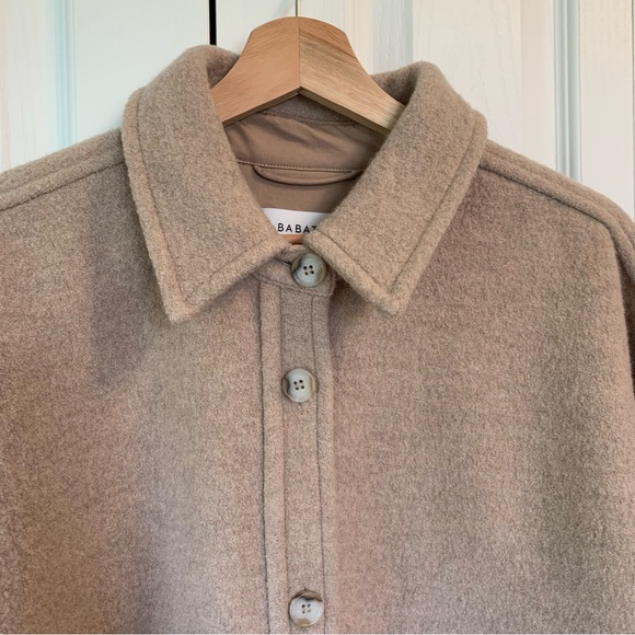 Aritzia Babaton Pelli Button Up Merino Wool Jacket Camel Tan Brown Women's Large - Picture 2 of 8